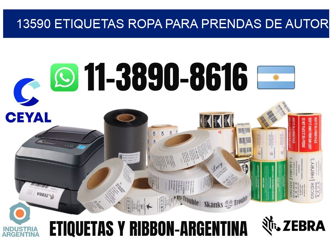 13590 Etiquetas ropa para prendas de autor