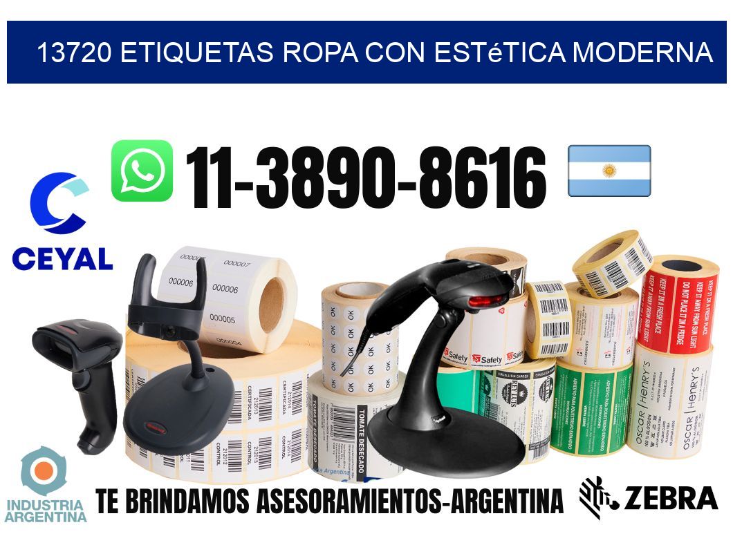 13720 Etiquetas ropa con estética moderna