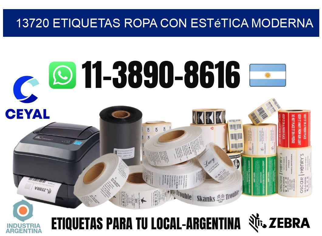13720 Etiquetas ropa con estética moderna