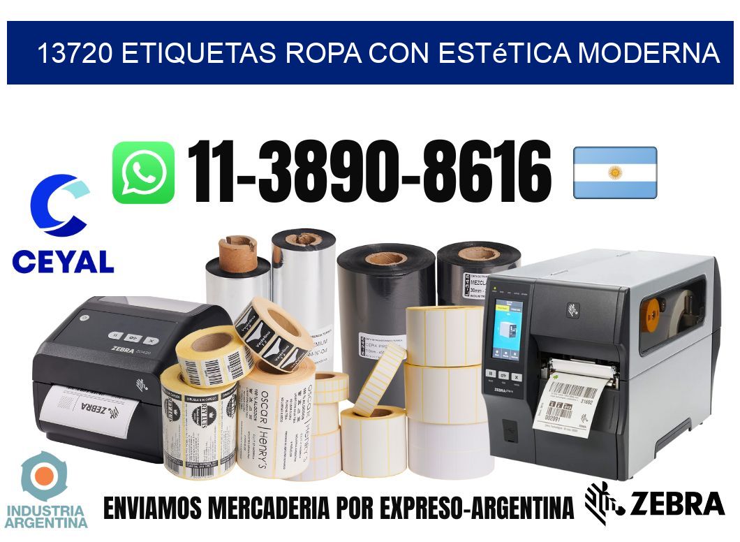 13720 Etiquetas ropa con estética moderna