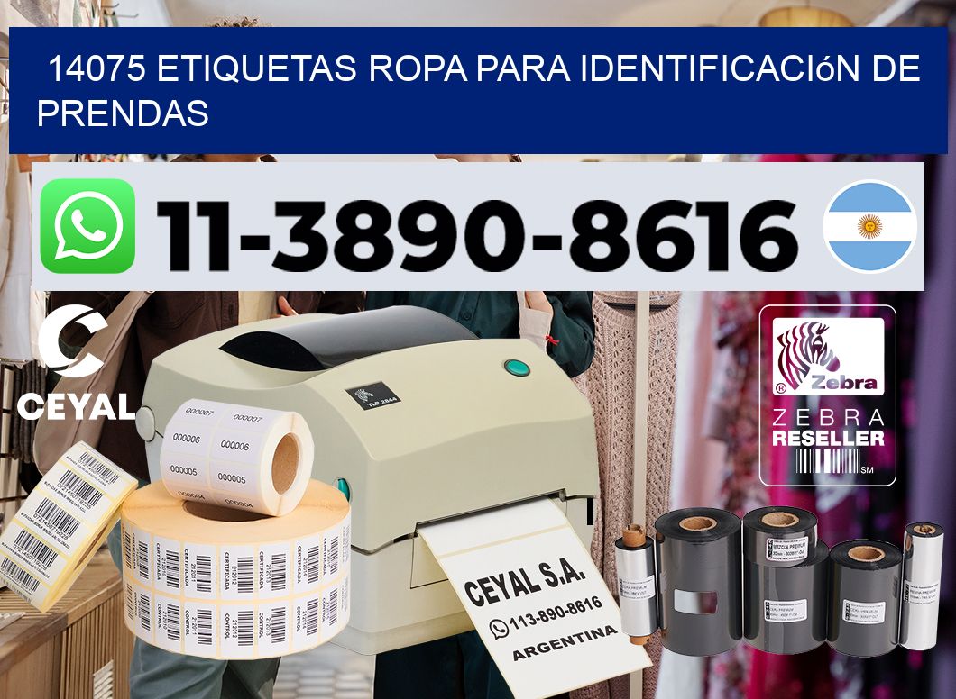 14075 Etiquetas ropa para identificación de prendas