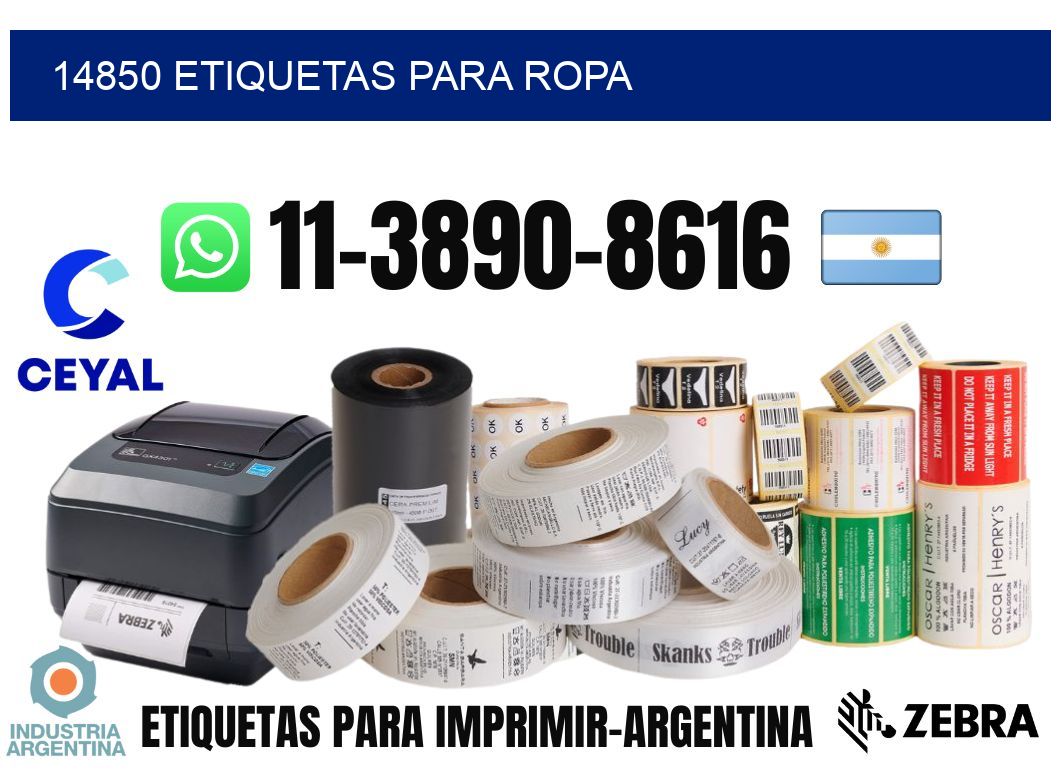 14850 etiquetas para ropa