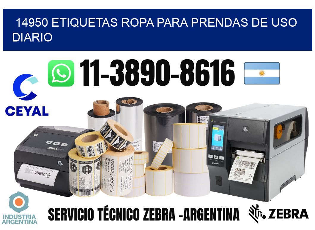 14950 Etiquetas ropa para prendas de uso diario