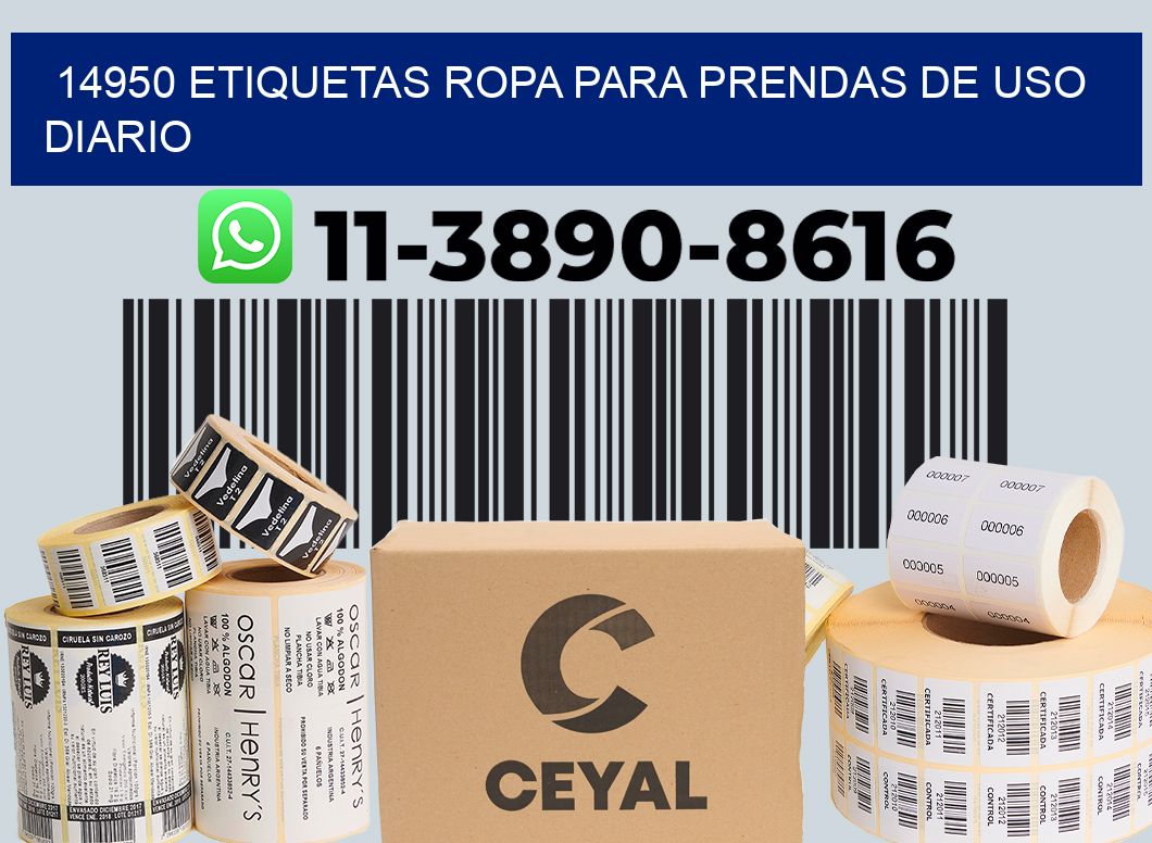 14950 Etiquetas ropa para prendas de uso diario