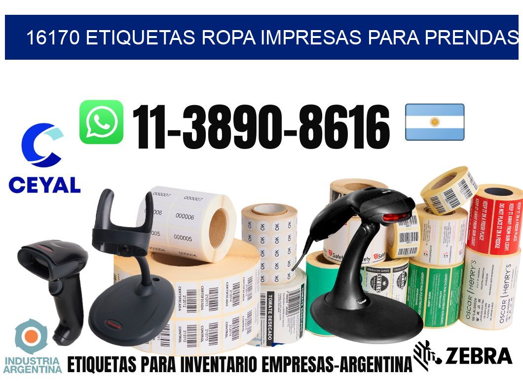 16170 Etiquetas ropa impresas para prendas