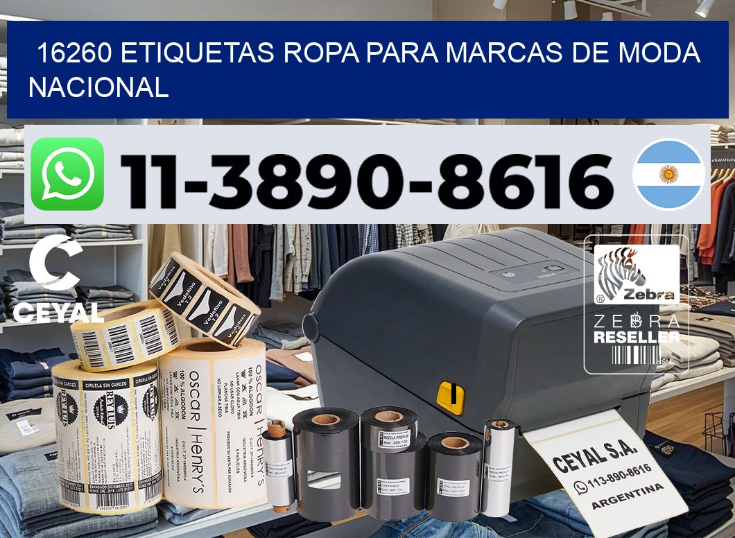 16260 Etiquetas ropa para marcas de moda nacional