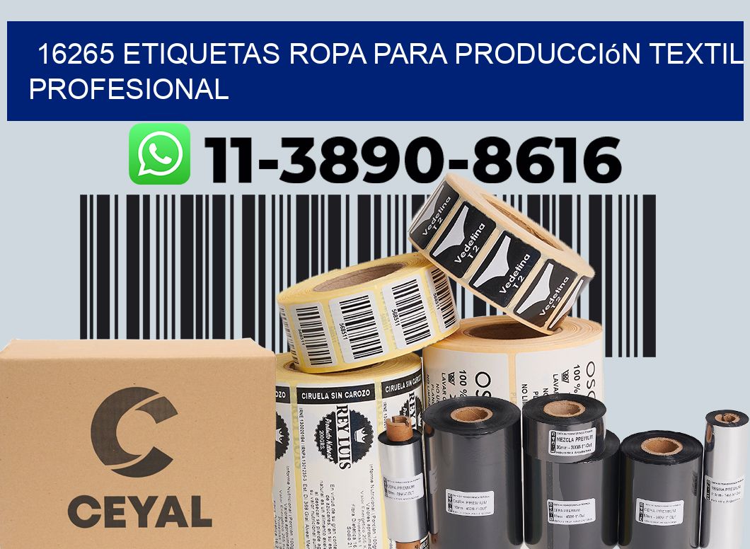 16265 Etiquetas ropa para producción textil profesional