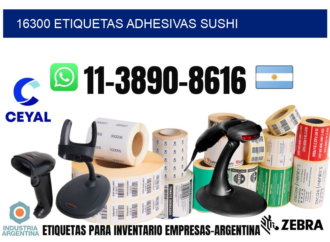 16300 etiquetas adhesivas sushi