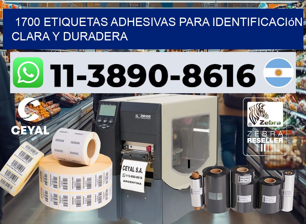 1700 Etiquetas adhesivas para identificación clara y duradera