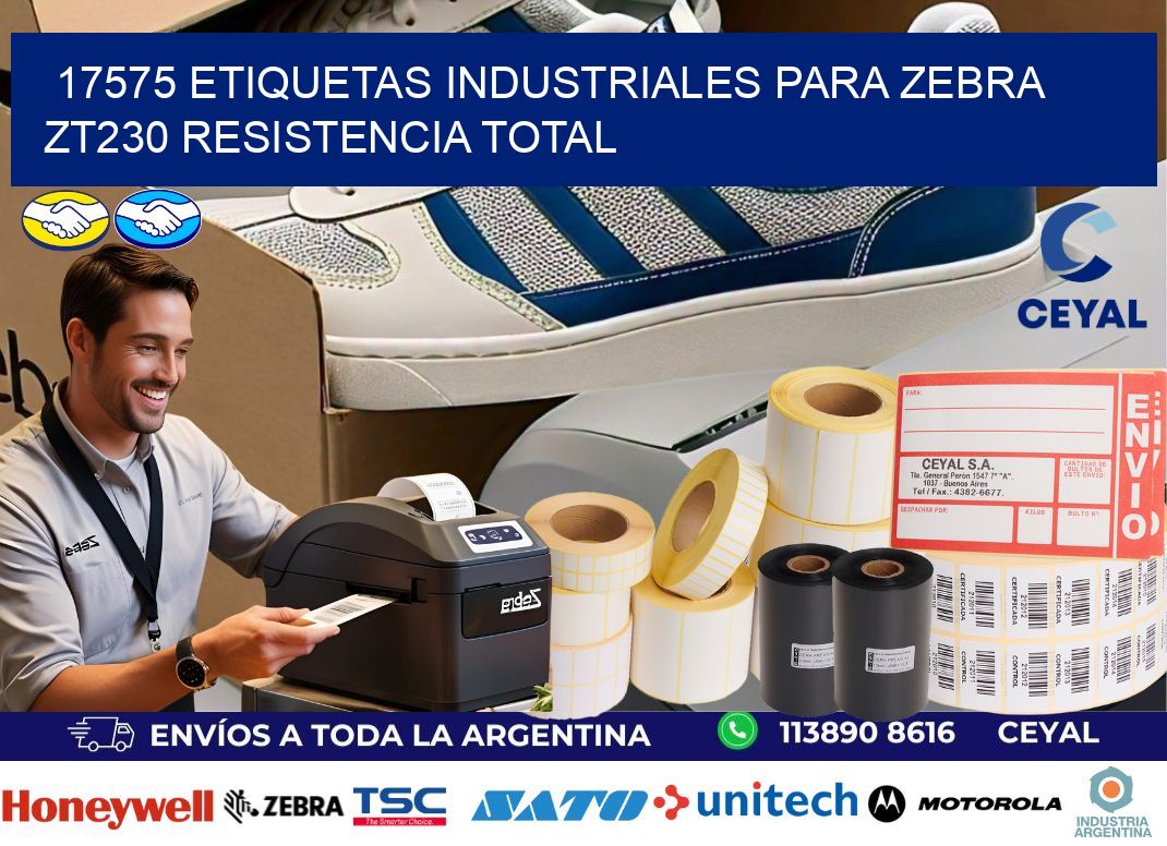 17575 etiquetas industriales para zebra zt230 resistencia total