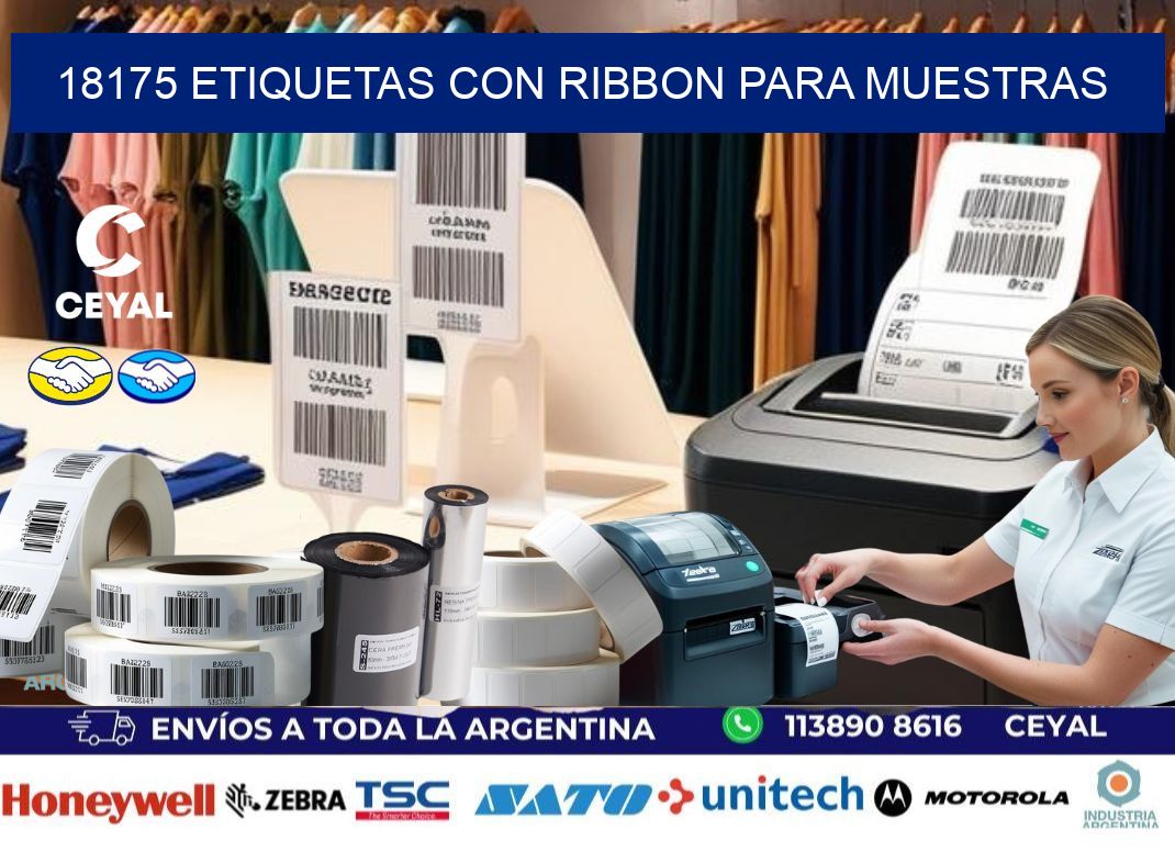18175 etiquetas con ribbon para muestras