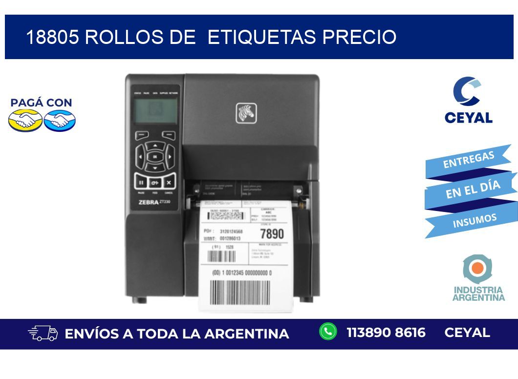 18805 rollos de etiquetas precio
