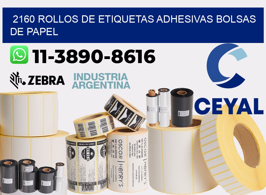 2160 rollos de etiquetas adhesivas bolsas de papel