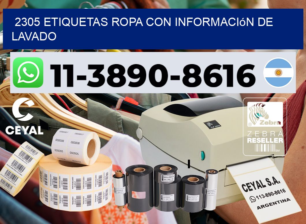 2305 Etiquetas ropa con información de lavado