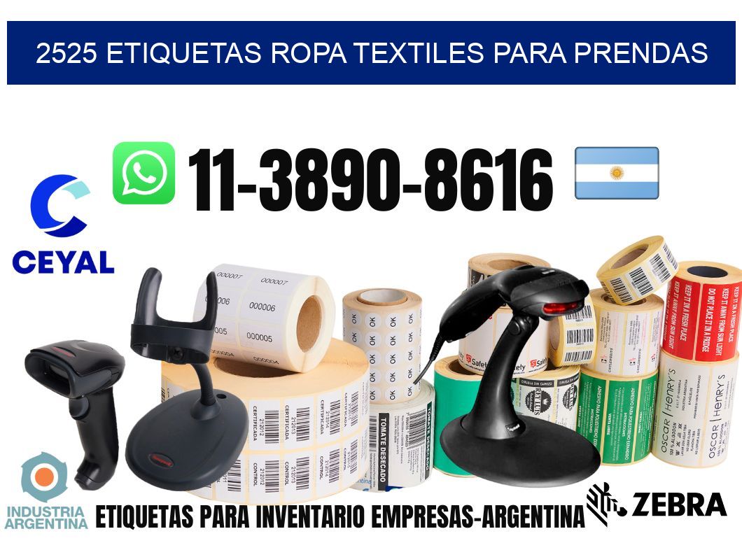 2525 Etiquetas ropa textiles para prendas