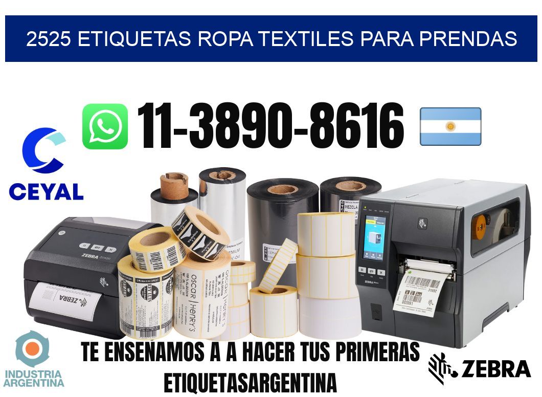 2525 Etiquetas ropa textiles para prendas