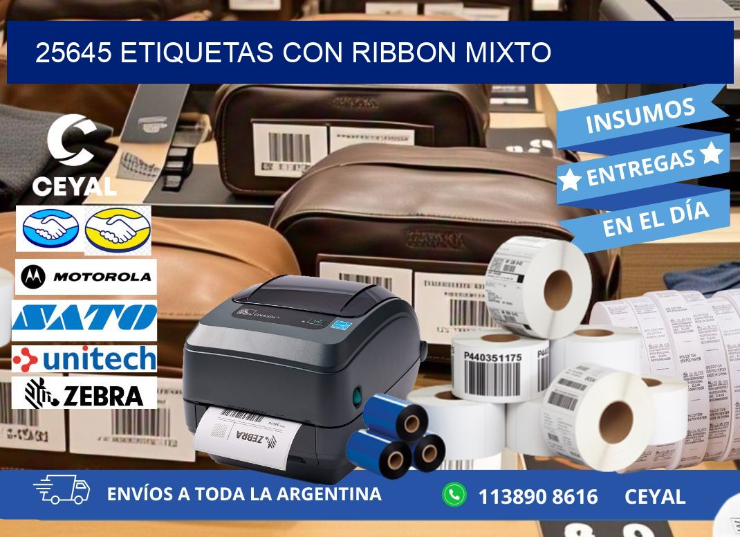 25645 etiquetas con ribbon mixto
