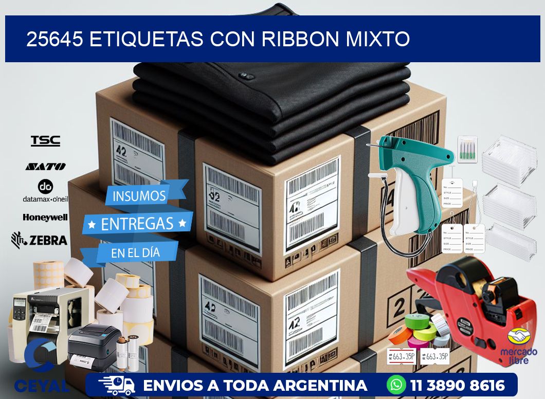 25645 etiquetas con ribbon mixto
