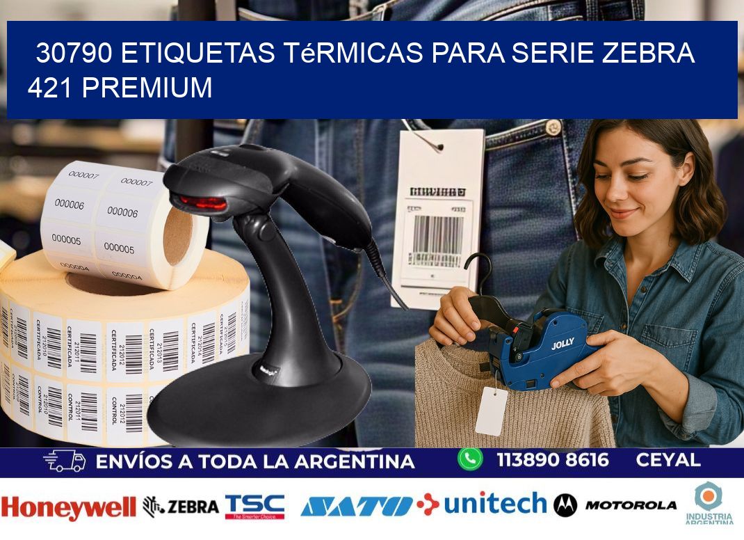 30790 etiquetas térmicas para serie zebra 421 premium