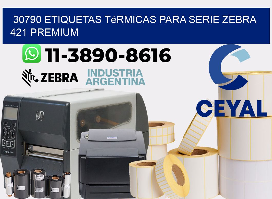 30790 etiquetas térmicas para serie zebra 421 premium