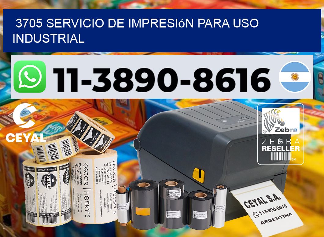3705 Servicio de impresión para uso industrial