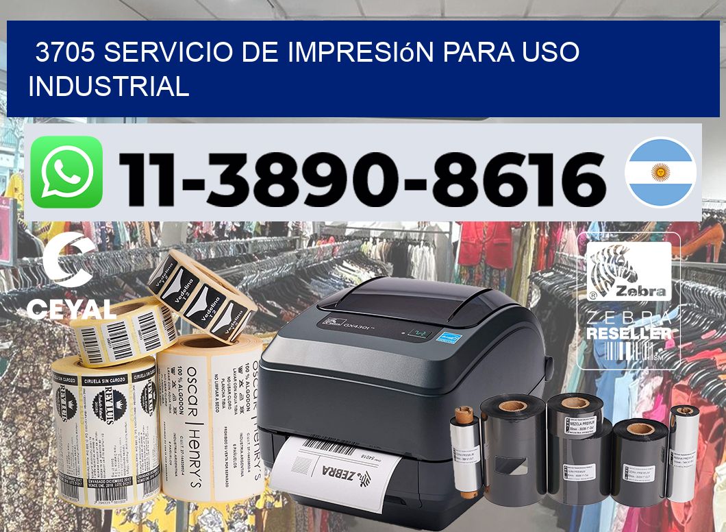 3705 Servicio de impresión para uso industrial
