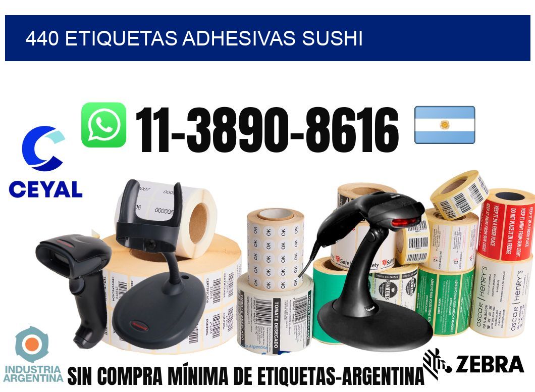 440 etiquetas adhesivas sushi