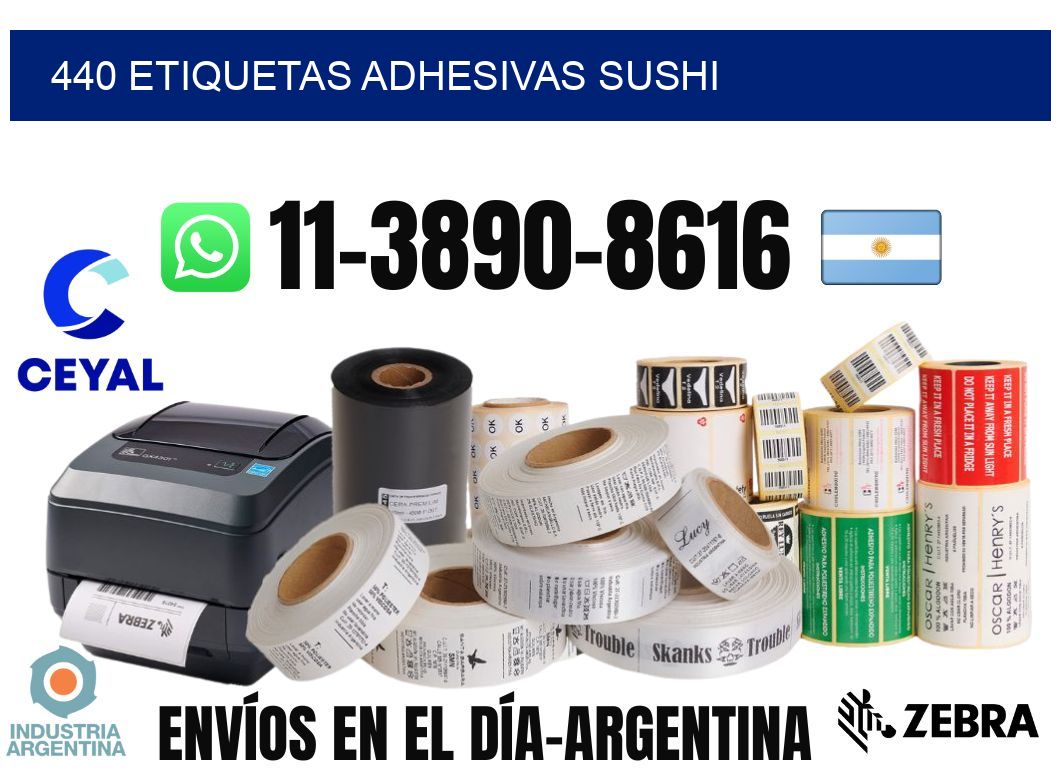 440 etiquetas adhesivas sushi