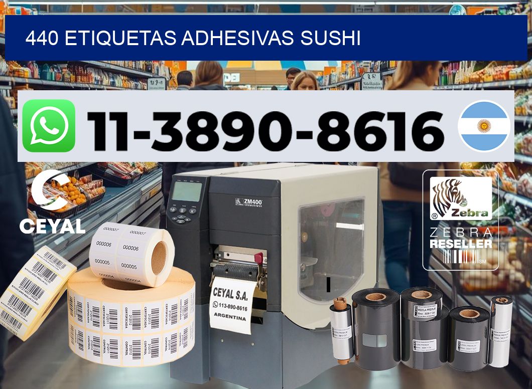 440 etiquetas adhesivas sushi