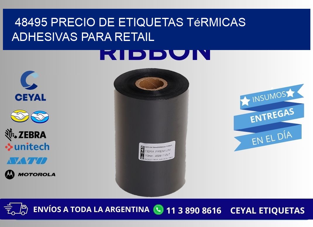48495 precio de etiquetas térmicas adhesivas para retail