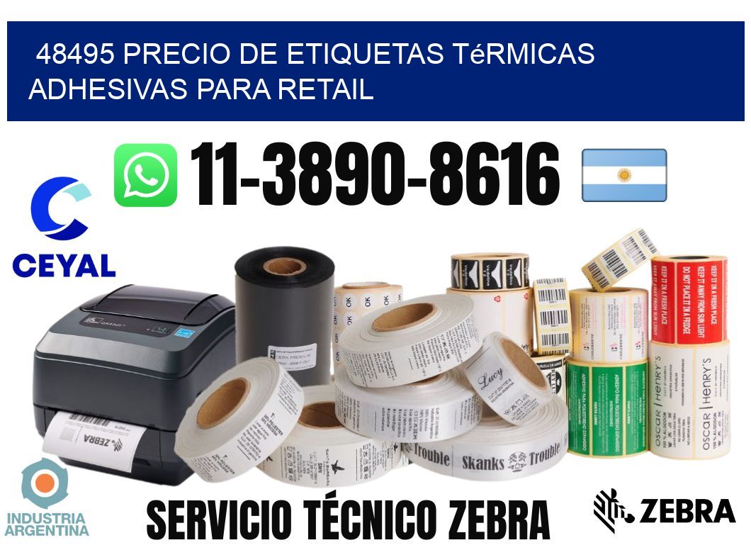 48495 precio de etiquetas térmicas adhesivas para retail