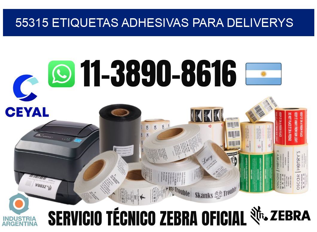 55315 etiquetas adhesivas para deliverys