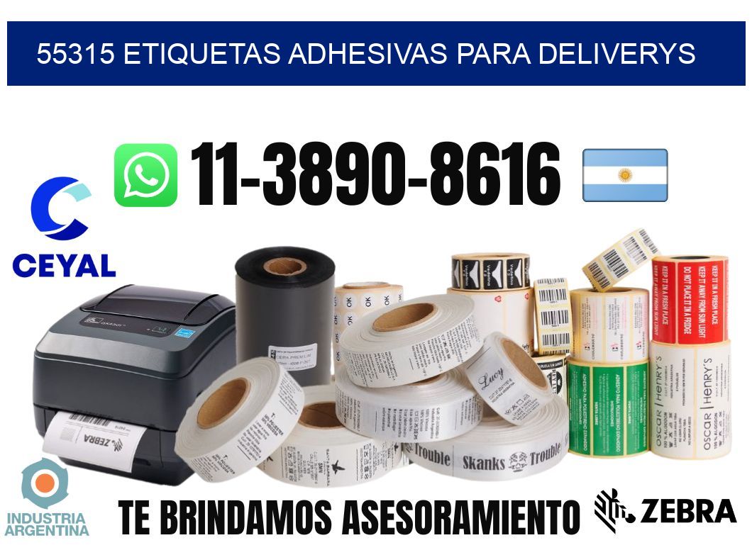 55315 etiquetas adhesivas para deliverys