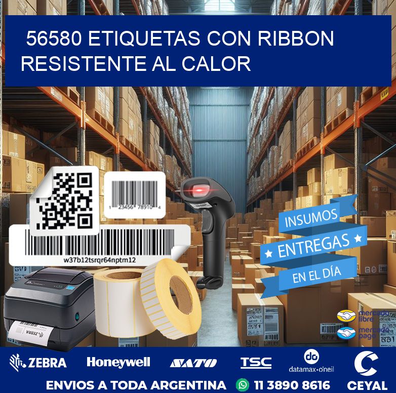 56580 etiquetas con ribbon resistente al calor