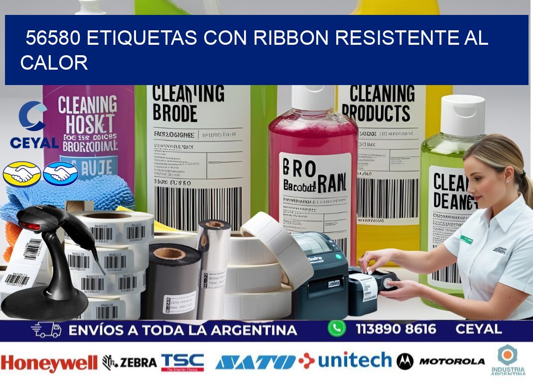 56580 etiquetas con ribbon resistente al calor