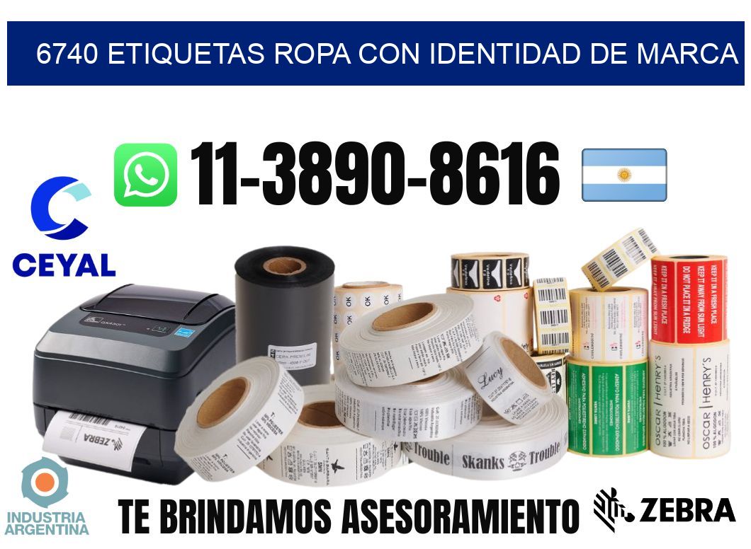 6740 Etiquetas ropa con identidad de marca
