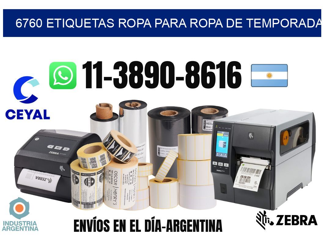 6760 Etiquetas ropa para ropa de temporada