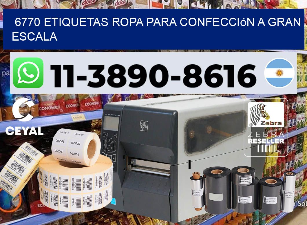 6770 Etiquetas ropa para confección a gran escala