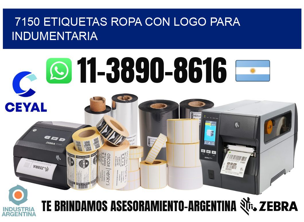 7150 Etiquetas ropa con logo para indumentaria