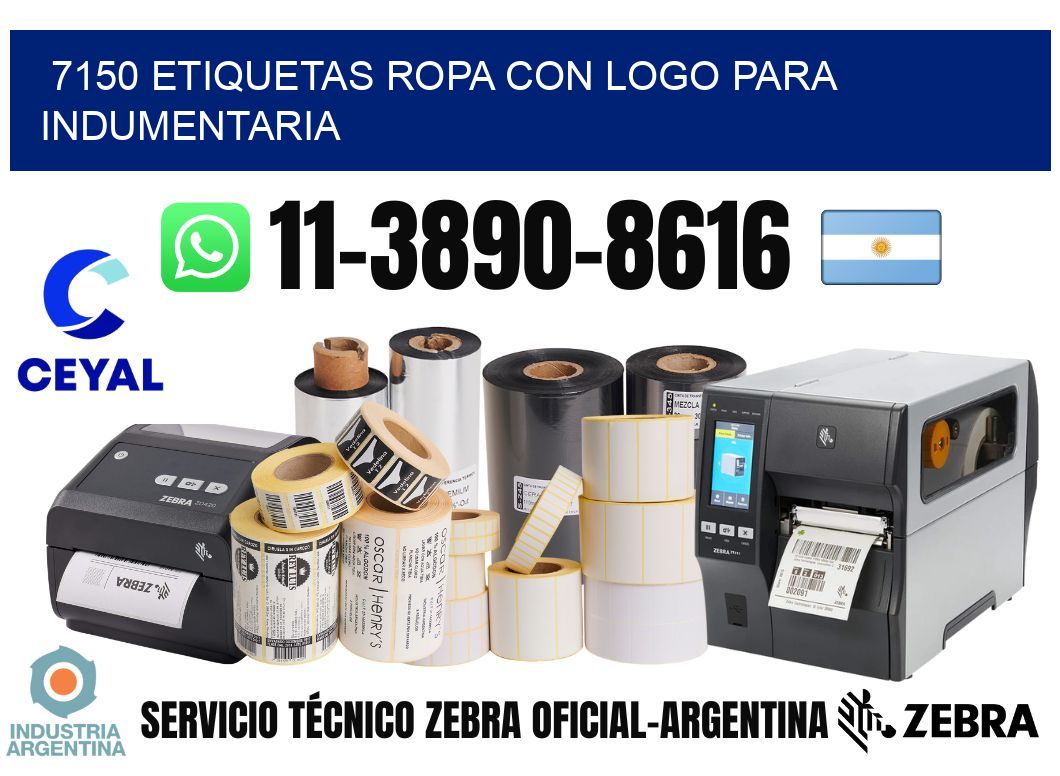 7150 Etiquetas ropa con logo para indumentaria