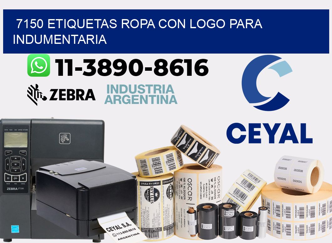 7150 Etiquetas ropa con logo para indumentaria