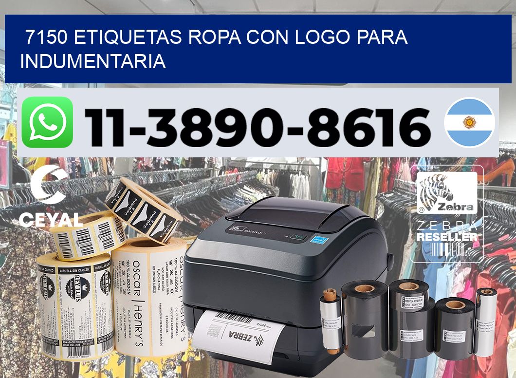 7150 Etiquetas ropa con logo para indumentaria