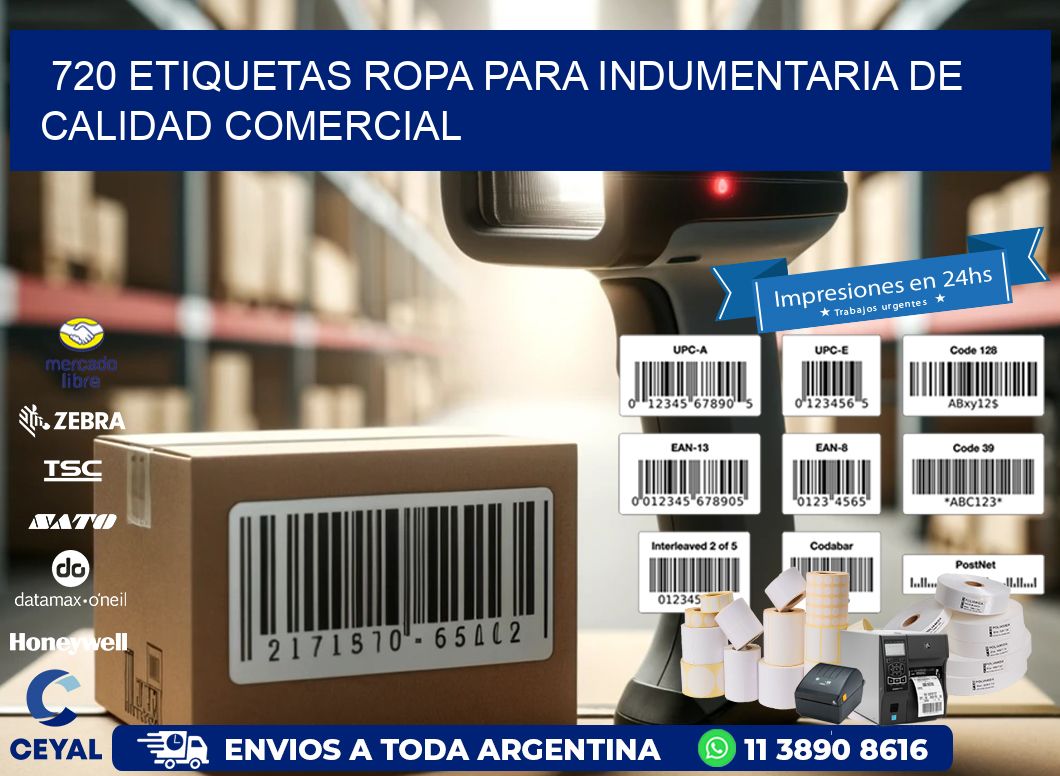 720 Etiquetas ropa para indumentaria de calidad comercial