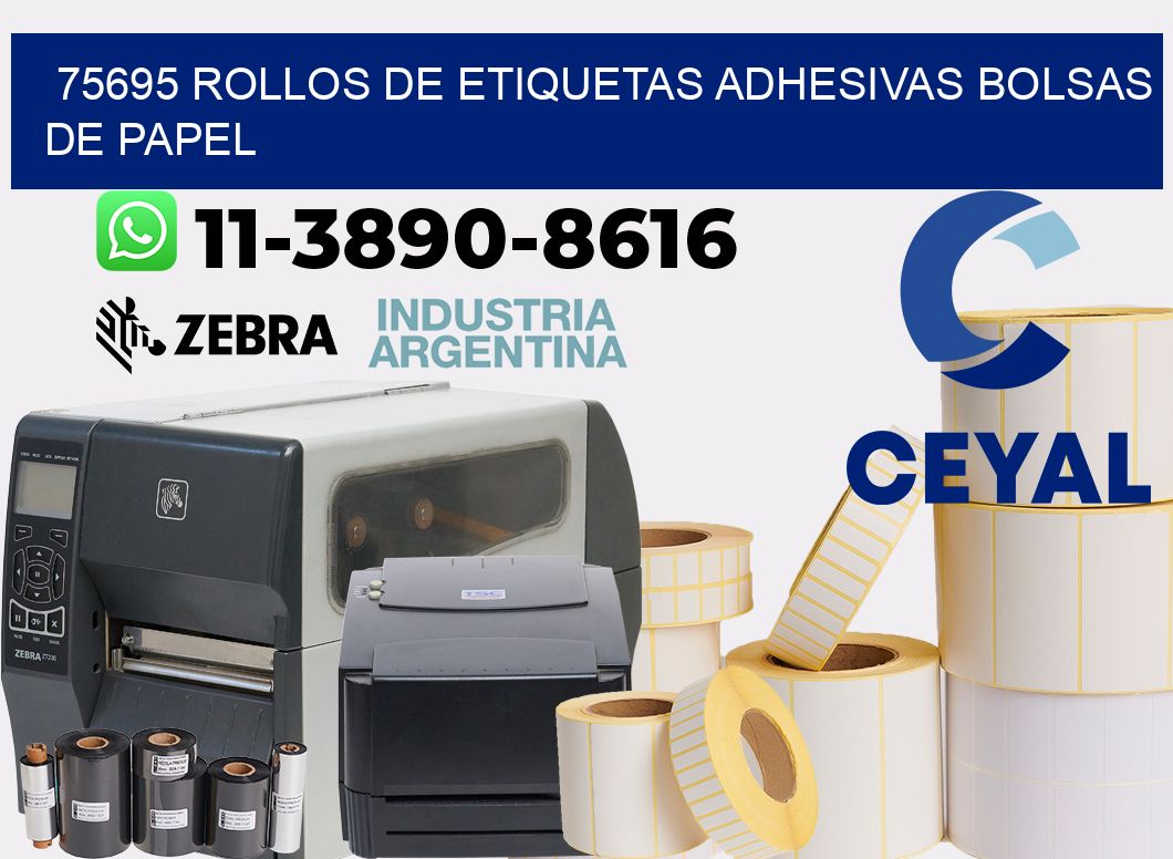 75695 rollos de etiquetas adhesivas bolsas de papel