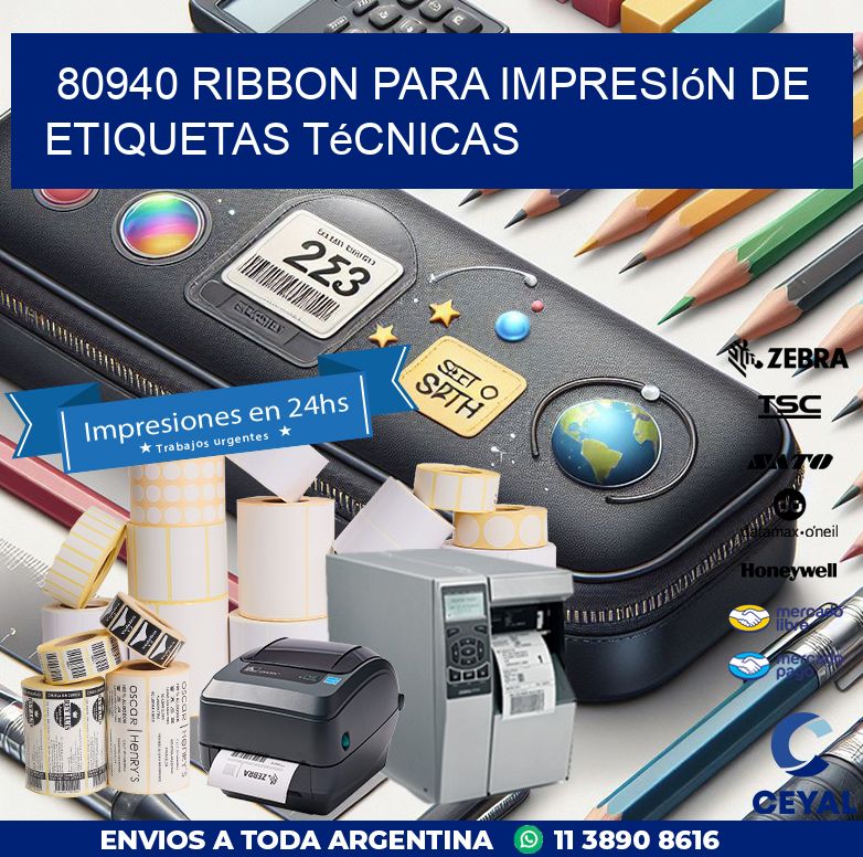 80940 ribbon para impresión de etiquetas técnicas