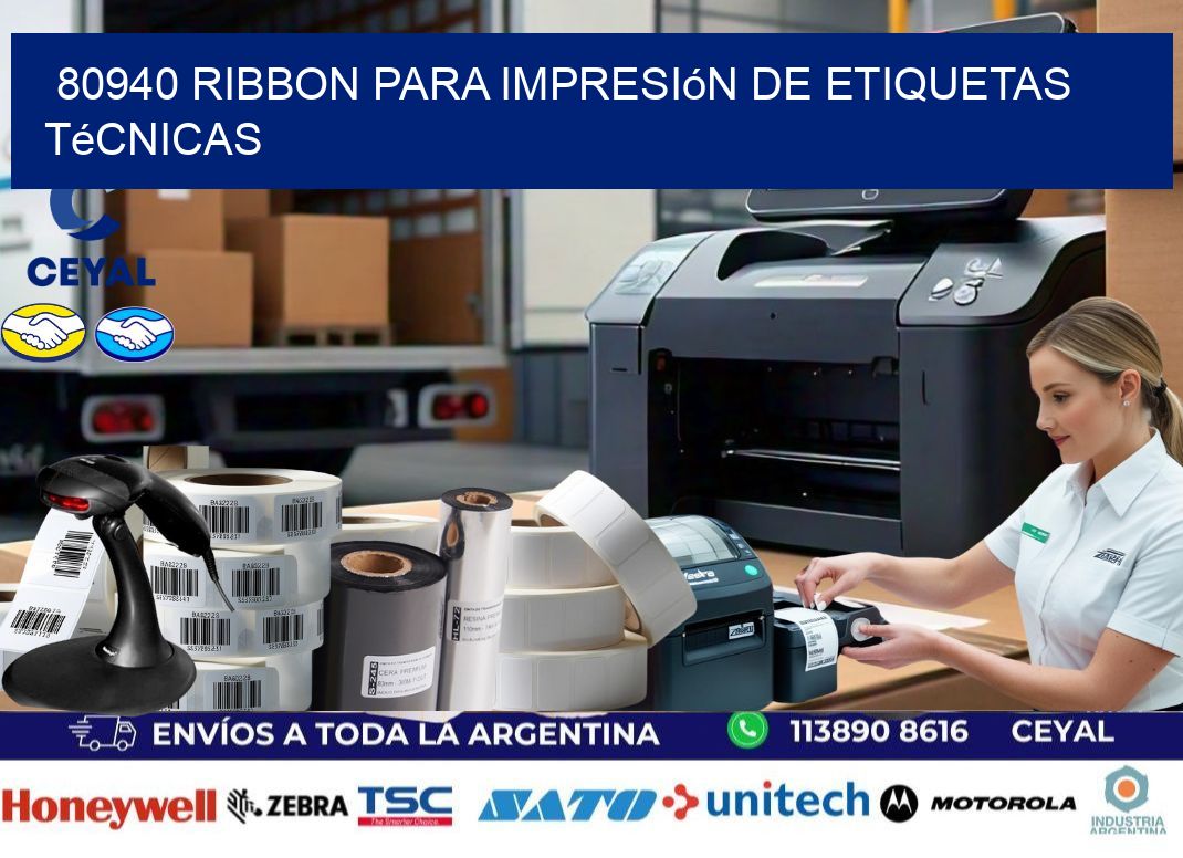 80940 ribbon para impresión de etiquetas técnicas