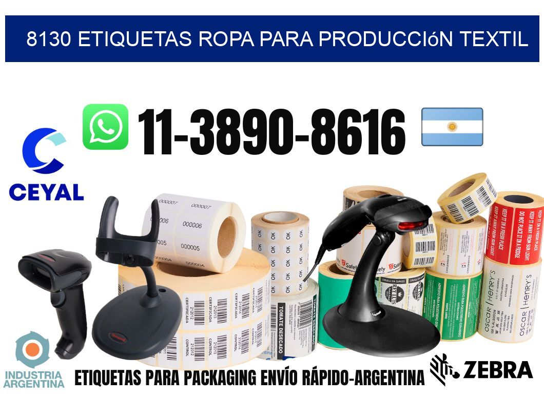 8130 Etiquetas ropa para producción textil