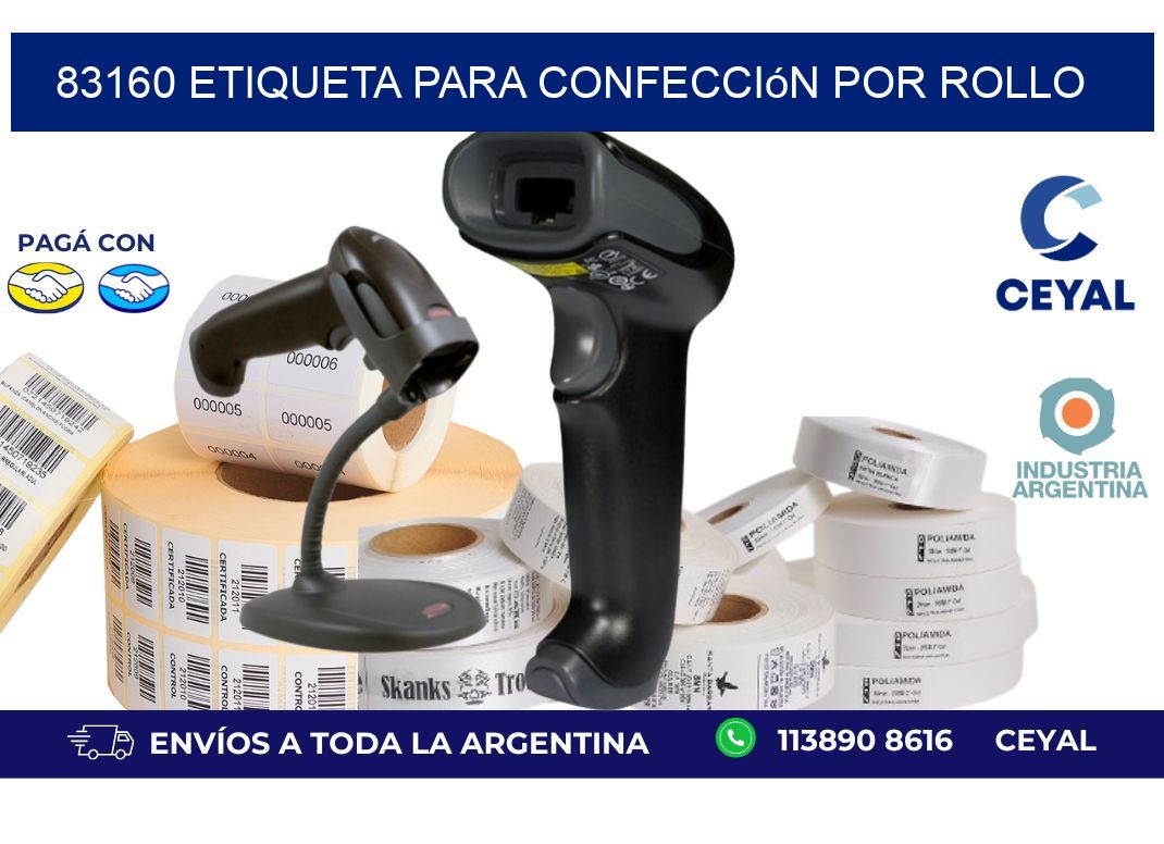 83160 etiqueta para confección por rollo