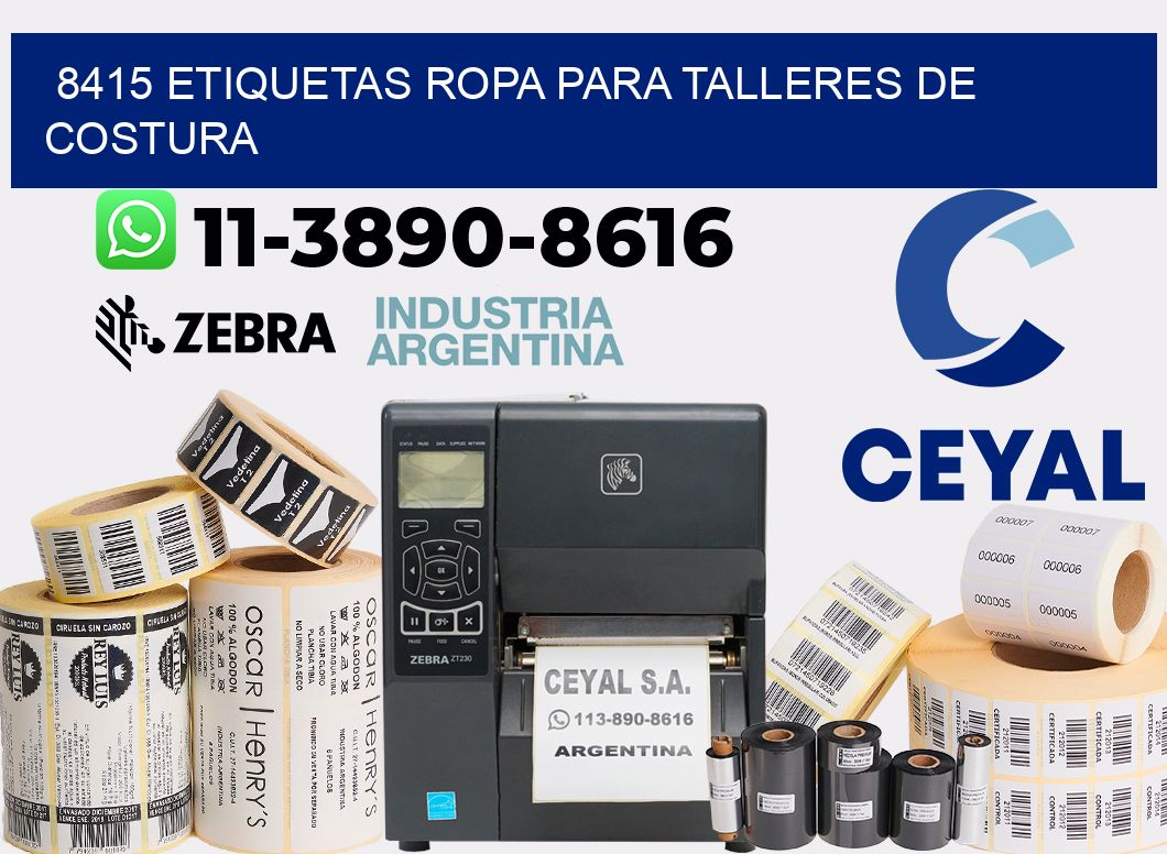 8415 Etiquetas ropa para talleres de costura