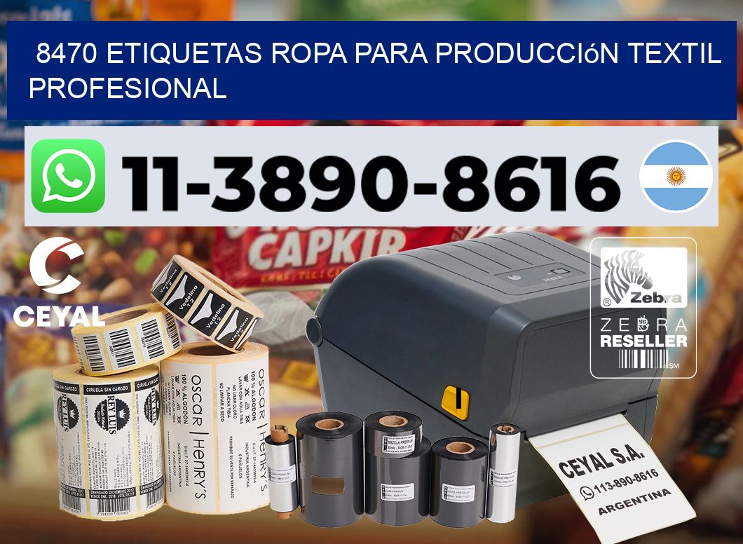 8470 Etiquetas ropa para producción textil profesional